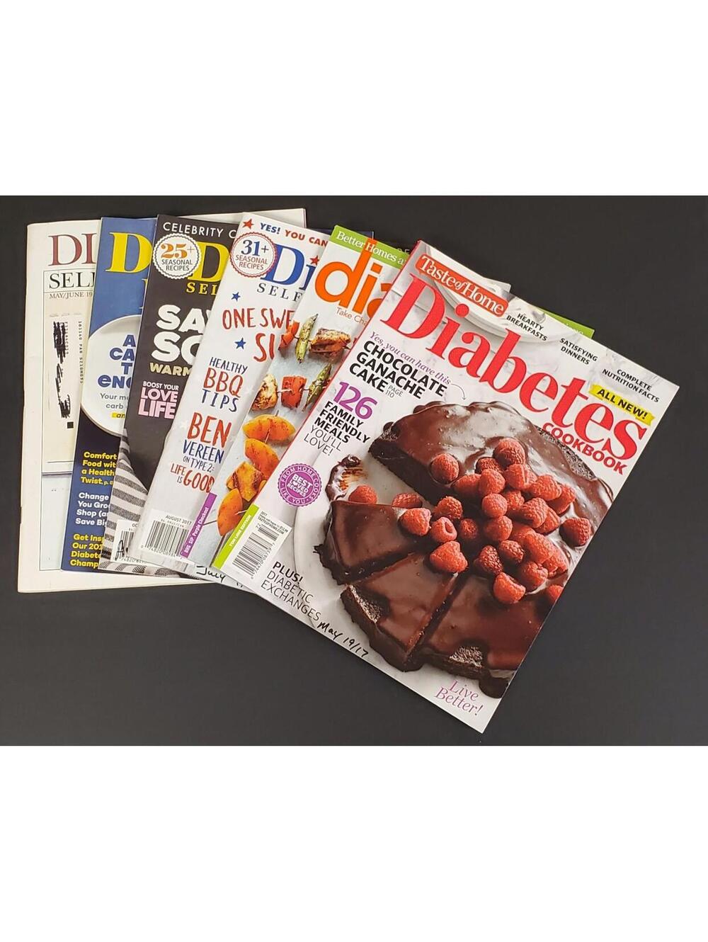 Lot of 6 Diabetes Magazines 2017 - Savory Soups, Shortcake, Chocolate Cake, BBQ